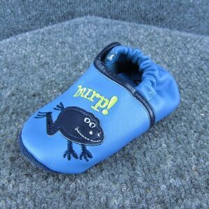 Z Brand Boys Flat‎ Shoes Blue Leather Slip On Size T 6-12 Months Medium